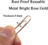 HAHIYO Paper Clips - Sturdy 1.3 inches Length, 180 Pack Heavy Duty Rust Proof Reusable Metal Bright Rose Gold