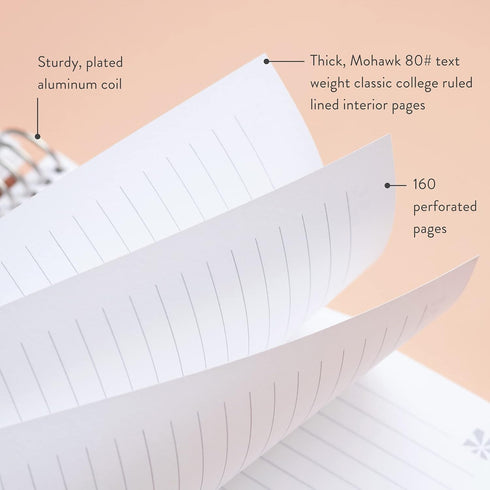 Erin Condren 8.5" X 11" Spiral Bound College Ruled Notebook - Wildflowers, 160 Pages