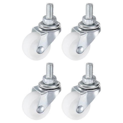 PATIKIL 1.25 Inch Stem Casters, 4 Pack Wire Shelf Caster Threaded Swivel