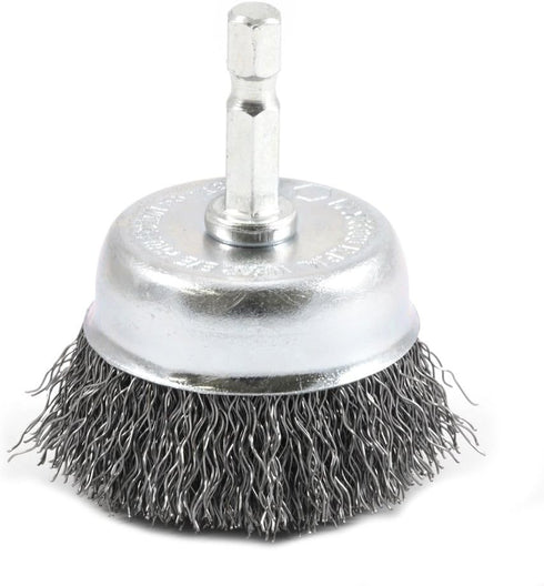 Forney 72729 Wire Cup Brush, Coarse Crimped, 1/4-Inch Hex Shank, 2-Inch