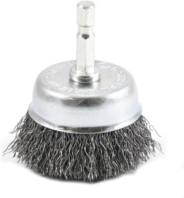 Forney 72729 Wire Cup Brush, Coarse Crimped, 1/4-Inch Hex Shank, 2-Inch