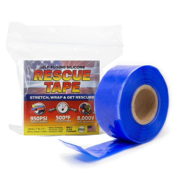 Bond It Rescue Tape, 1" x 12', Blue, Self-Fusing Silicone for Emergency Plumbing & Electrical Insulation