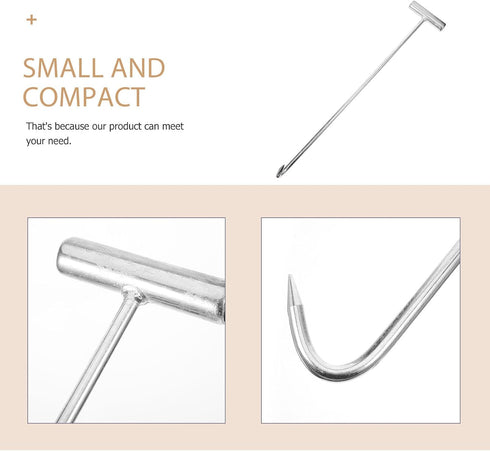 19.68 Inch Manhole Cover Lifting Hook T-Shaped Door Lifter Tool Heavy Duty Steel Hook for Rolling Shutter Doors