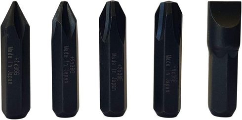 5/16" JIS Impact Screwdriver Bits, Made in Japan, +1 +2 +3 +4-10 (36mm Long)