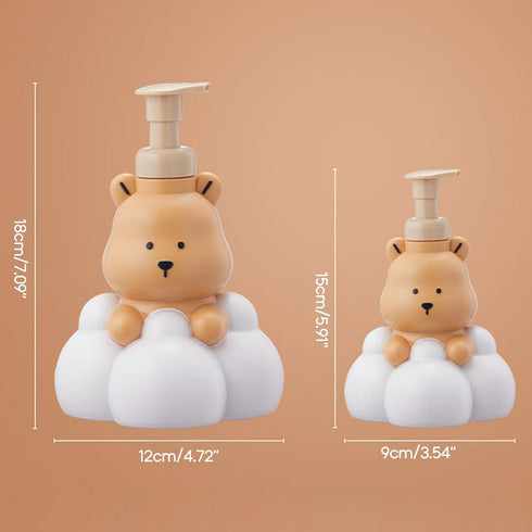 PASNMKvn 250/500ml Cartoon Bear Foaming Soap Dispenser Refillable Hand Sanitizers and Shampoo Bottle for Bathroom