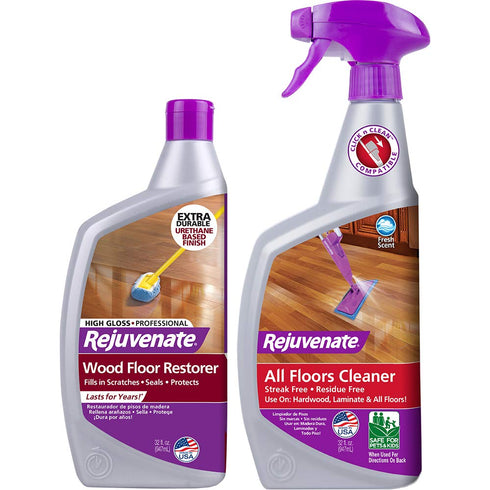 Rejuvenate Professional Wood Floor Restorer and Polish with Durable Finish Easy Mop On