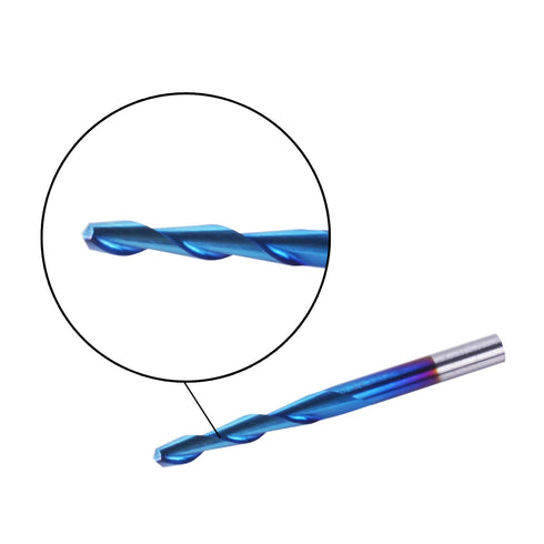SainSmart Genmitsu 10Pcs Nano Blue Coat Flat Nose End Mill CNC Router Bits, 1/8" Shank Spiral Upcut 2 Flute Set