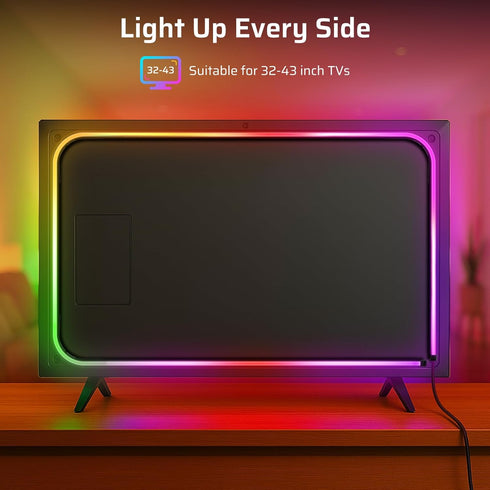 inShareplus 9.8ft 32-43in Smart TV LED Backlight, Flowing Color Changing TV Light Strip, LED Strip Lights for TVs