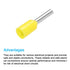 uxcell 2000 Pcs Insulated Ferrule Wire Connector 16 AWG Electrical Crimp Terminal for Yellow Projects
