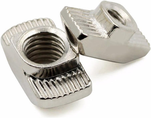 2020 Series 50-Pack M3 T-Nuts, Carbon Steel Nickel-Plated Half Round Roll in Sliding T Slot Nut