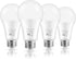 LED Light Bulbs, 100 Watt Equivalent A19, 13W 4000K Neutral White, 1500 Lumens Non-Dimmable, E26, 4-Pack