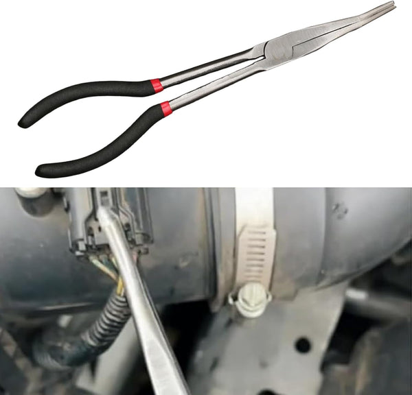 Electrical Disconnect Pliers,Automotive Electrical Disconnect Pliers Set Long Spark Plug Removal Pliers,Fuel Line Petrol Clip Pipe Plier Hose Release Disconnect Removal Pliers Tool-M-11in