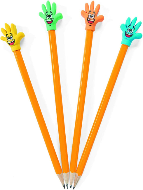 Fun Express Rubber High Five Eraser Toppers, 2 Dozen