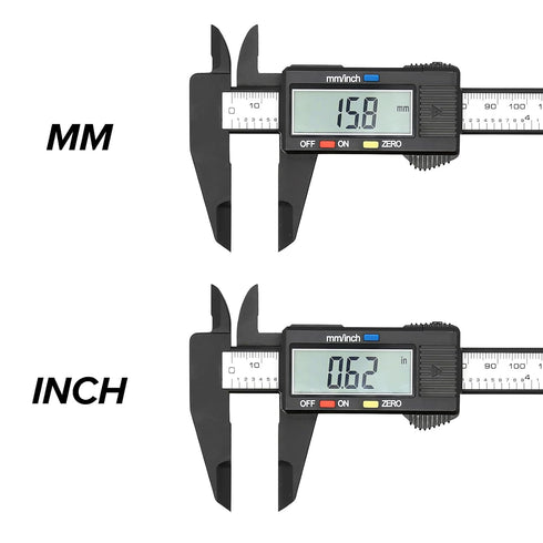 Electronic Digital Caliper, Plastic Vernier Measuring Tool with Extra Large LCD Screen, 0-6 Inch/150 mm