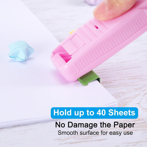 PATIKIL 4.5" x 1" Clam Clip Dispenser, 1 Pcs Binder Clam with 50 Pcs Clips for Office Home Documents, Light Blue