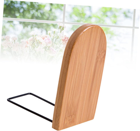 Elegant Bamboo Bookends for Desk - Nature-Inspired Book Organizers
