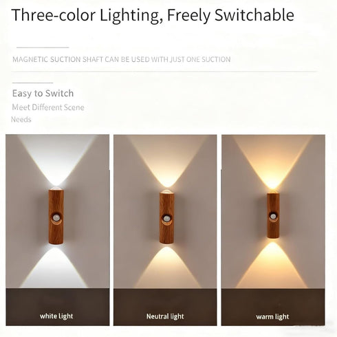 Generic (Black,3 Rechargeable Smart LED Motion Sensor Ambient Light, Smart Sensor Magnetic Dynamic RGB LED Light