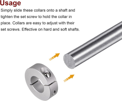 HARFINGTON 2pcs Aluminum Alloy Shaft Collar Set, 25mm Bore, 50mm OD, 15mm Width, for Wheel Barrow Axle, Gearbox