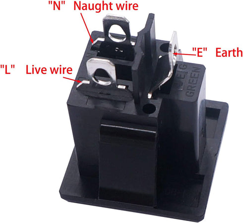 weideer 3Pcs 3 Pins US Power Socket Plug Panel, AC 15A 125V Panel Mount Outlet Industrial Plug Female Connectors