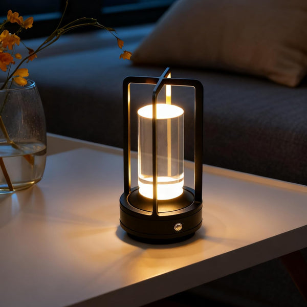 Rechargeable Table Lamp Cordless, 3 Color | Crystal | Stepless Dimming, for