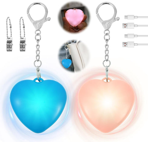 bigjvbfv 1/2/4Pcs Girls(1*Blue+1*Pink) Purse Glow Heart Light LED Automatic Sensor Purse Light Touch Activated Handbag