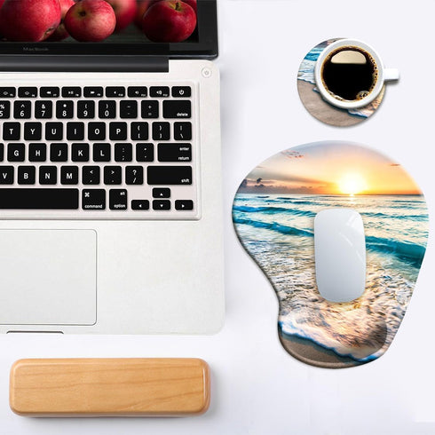 DOOKE Ergonomic Mouse Pad with Wrist Support, Non-Slip PU Base for Home Office Working and Pain Relief