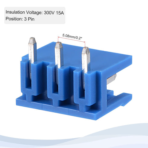 MECCANIXITY PCB Mount Screw Terminal Block 5.08mm Pitch 3 Pin 15A Plug-in for Electrical, Instruments 10Set