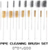 16 Inch Extra Long Pipe Cleaning Brush Set with Brass Bristles, 8 Piece Variety Pack for Auto Parts, Bottles, Guns,