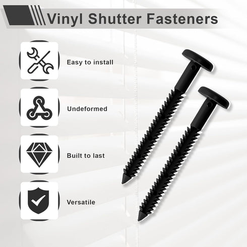 ELDGREON 3 Inch 60 Vinyl Shutter FastenerShutter Panel Pegs Plastic Shutter Screws Lok Pins Plastic Shutter Spike