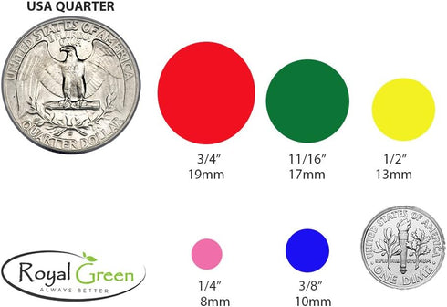 Royal Green Gold Sealing Sticker Round 3/4" inch - 600 Pack Holiday Envelope Seals