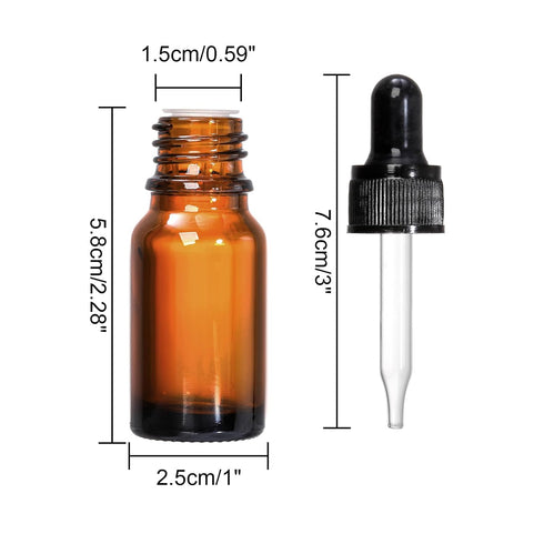 Kingrol 30 Pack 10ml Amber Glass Bottles - Eye Dropper for Essential Oils, Perfumes, Aromatherapy
