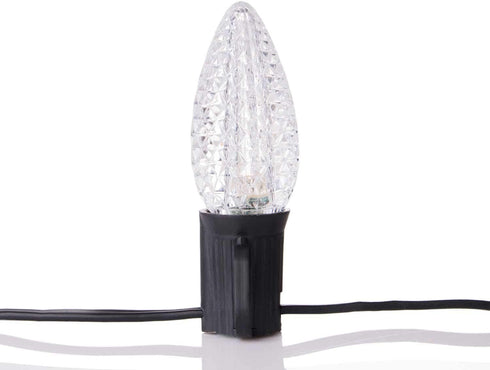 25 Pack C9 LED Replacement Christmas Light Bulb, Warm White, E17 Intermediate Base, Shatterproof Dimmable Bulbs