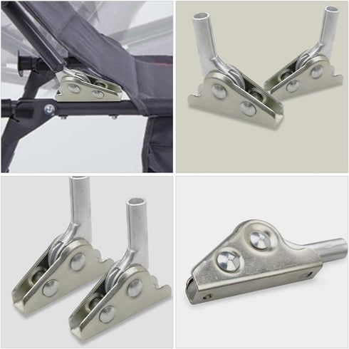 Ipetboom 4pcs 180-degree Multi-Angle Adjustable Folding Support Hinges for Beach Chairs and Folding Stools, Locking