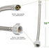 CNCT27416-OM1 16 Inch Braided Stainless Steel Toilet Connector, 3/8 Compression x 7/8 Female Balcock Nut