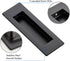 Ravinte 4 Pack Black Flush Pulls, 5.9in Length Sliding Closet Door Handles, Recessed Finger Pulls, Stainless Steel