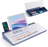 Glass Desktop Whiteboard with Storage, Desk White Board with Keyboard Stand, Drawers for Home, School, Office