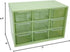 Mini Desktop Drawer Box, 9 Compartments Plastic Desk Organizer for Office, School, Jewelry Storage (Green)