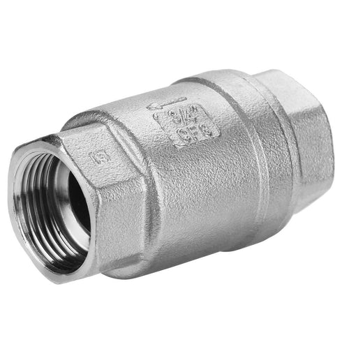 In-line Check Valve, 3/4" Female Thread Stainless Steel Vertical Valve WOG 1000