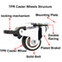 1.5" Caster TPR Wheels 4 Pack with 360 Rotation, Soft Rubber Castors for Furniture, Load Capacity 220 Lbs