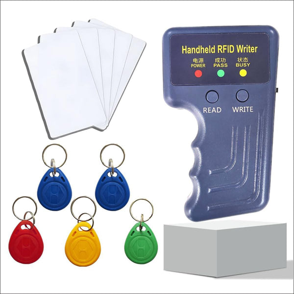 FIYYIA Handheld 125khz RFID Reader Writer,AWID and HID Copier with 5 T5577 Keyfobs