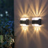 2pcs FRCOLOR Solar Wall Sconce Lights Warm White Waterproof Outdoor Solar Powered Lighting for Garden Patio Yard Fence