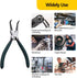 Snap Ring Pliers Set, 2pcs 7" Heavy Duty Internal/External Circlip Pliers Kit with Bent Jaw for Ring Remover