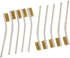 YXQ 6.9" Small Brush, Brass Bristles with White Plastic Handle, 10 Pieces Pack