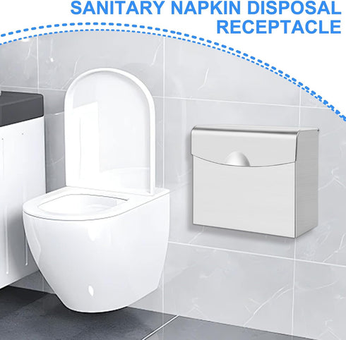 Sibosen 2 100 Pcs Sanitary Napkin Disposal Receptacle Stainless Steel Napkin Receptacle Tampon Disposal Bin