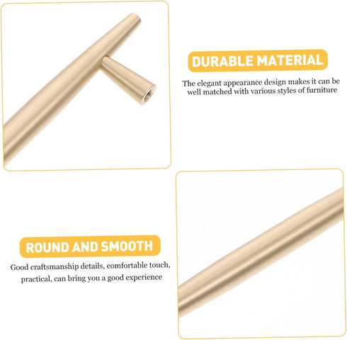 Holibanna Modern Brass Cabinet Pulls Pitch Solid Drawer Handles for Wardrobes Cabinets Bedside Tables Easy Install