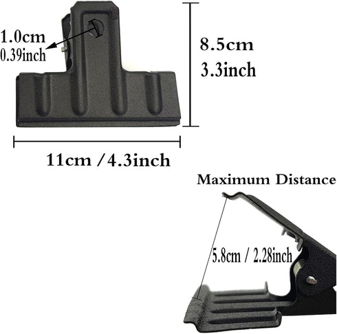 Locci Black Large Bull Clips,10 PCS Extra Large Binder Clips 4.3 Inch Giant Binder Clips,Jumbo Binder Clips for Home,Work,Art,Office and Kitchen (110 mm) by Locci