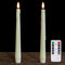 Real Wax Flameless Taper Candles with Remote, 9.6 Inches LED Window Candles, Set of 2 for Christmas Decor (Ivory)