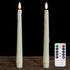 Real Wax Flameless Taper Candles with Remote, 9.6 Inches LED Window Candles, Set of 2 for Christmas Decor (Ivory)