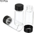 PATIKIL 10 Pack 10mL Clear Round Glass Storage Bottles, Plastic Screw Cap for Lab Home