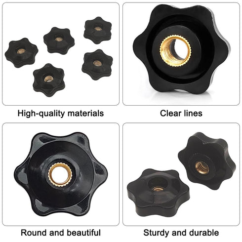 6 Star T Track Knobs and Bolts Kit, 5 Pack 1/4 Inch 20 Female Knobs + 5 Pack 1/4in 20 Thread T Bolts